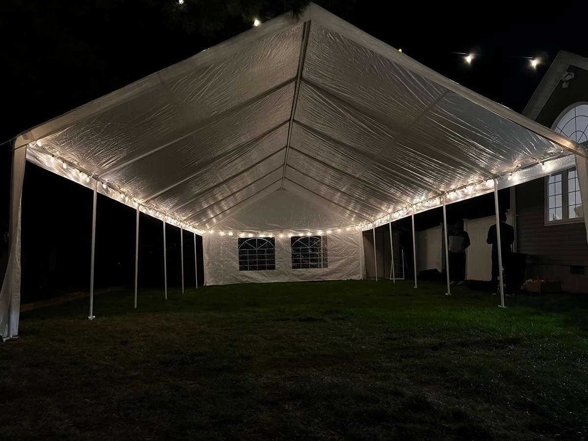 Night Tent with String Lights